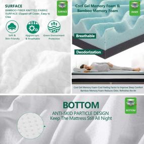 img 1 attached to Enhance Your Sleep Experience With TEKAMON 3 Inch Queen Size Memory Foam Mattress Topper - High Density Cooling Gel-Infused Pad With Removable Bamboo Fiber Cover