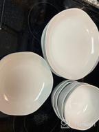 img 1 attached to LE TAUCI Grey Ceramic Dinnerware Set For 4 - 12-Piece Set With 10" Dinner Plates, 8" Salad Dishes, And 22 Oz Bowls - Ideal Housewarming Or Wedding Gift - Dishwasher, Microwave, And Oven Safe review by Jon Russell
