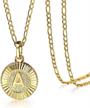 trendsmax gold plated personalized medallion pendant necklace for women - a-z letter initials on stainless steel chain logo