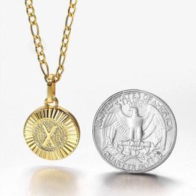 img 2 attached to Trendsmax Gold Plated Personalized Medallion Pendant Necklace For Women - A-Z Letter Initials On Stainless Steel Chain