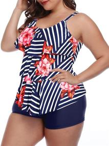 img 1 attached to 👙 Yonique Tankini Slimming Swimwear Swimsuit: Flattering Women's Clothing for Stylish Swimsuits & Cover Ups