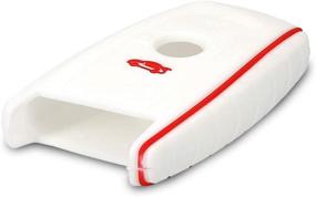 img 1 attached to Stylish kwmobile Key Cover Compatible with BMW - White/Red for Ultimate Protection and Style