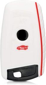 img 3 attached to Stylish kwmobile Key Cover Compatible with BMW - White/Red for Ultimate Protection and Style