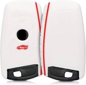 img 4 attached to Stylish kwmobile Key Cover Compatible with BMW - White/Red for Ultimate Protection and Style