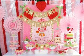 img 2 attached to Berry Sweet Girl First Birthday Party Decorations Set: Strawberry Themed Banner, Balloons, And Party Decorations - One Berry Banner