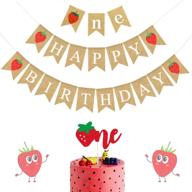 berry sweet girl first birthday party decorations set: strawberry themed banner, balloons, and party decorations - one berry banner logo