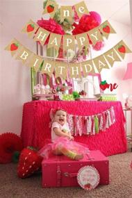img 3 attached to Набор украшений для первого дня рождения Berry Sweet Girl: тематический баннер с клубникой, воздушные шары и украшения для вечеринки - баннер с одной ягодой