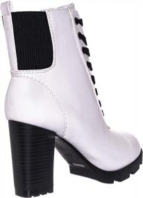 img 2 attached to Aquapillar Combat Ankle Boot With Lace-Up Design On Chunky Block Heel And Durable Lug Sole