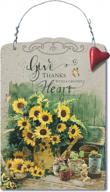 sunflower decorative stone sign or trivet, 6 x 8.5-inches, featuring faith, hope and love for lissom design logo