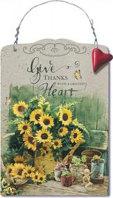 img 1 attached to Sunflower Decorative Stone Sign Or Trivet, 6 X 8.5-Inches, Featuring Faith, Hope And Love For Lissom Design