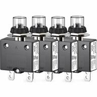 diyhz 20a push button manual reset thermal circuit breaker 32v dc 125/250vac 50/60hz quick connect terminals waterproof transparent cap 4pcs logo