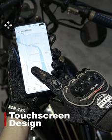 img 1 attached to Motorcycle Gloves Motorbike Leather Touch Screen