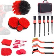 gvoo car detailing brushes set - exterior & interior auto detailing kit (detailing brushes, wheels brush, drill brush, wash mitt, towels, wax pads) логотип