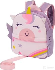 img 2 attached to 🦄 Preschool Toddler Backpack with Leash: Adorable 3D Cartoon Neoprene Animal Schoolbag for Boys and Girls - Baby Unicorn Edition