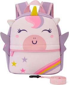 img 3 attached to 🦄 Preschool Toddler Backpack with Leash: Adorable 3D Cartoon Neoprene Animal Schoolbag for Boys and Girls - Baby Unicorn Edition