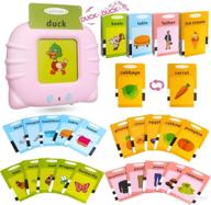 🔤 yataome preschool montessori educational learning toy for 3-4 years old toddler kids boys girls - talking baby flash cards for literacy sight words, audible reading resource with sound effects (pink) logo