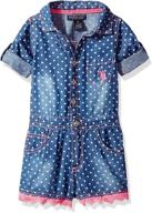 👗 u s polo assn toddler romper for girls - jumpsuits & rompers collection logo