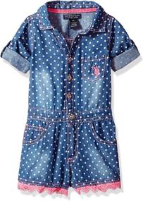 img 2 attached to 👗 U S Polo Assn Toddler Romper for Girls - Jumpsuits & Rompers Collection