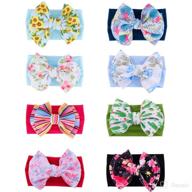 👶 adorable cn-8pack baby girl headbands: stylish turbans with knotted bows for newborns, toddlers, and children logo