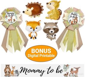 img 4 attached to 🌿 Woodland Mommy-to-Be Sash for Baby Shower, Daddy-to-Be Baby Shower Corsage Pin Set, Mommy-to-Be Sash, Woodland-Theme Balloons for Gender Reveal Party Boy Girl Photo Prop and New Parents Gift