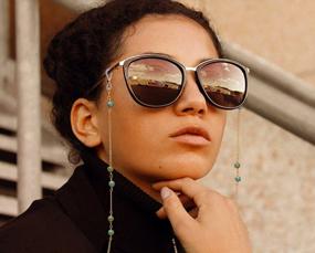 img 3 attached to 18K Gold Plated Pearl Turquoise Tiger Eye Beaded Sunglasses Chain - Stylish Eyewear Retainer For Women And Girls