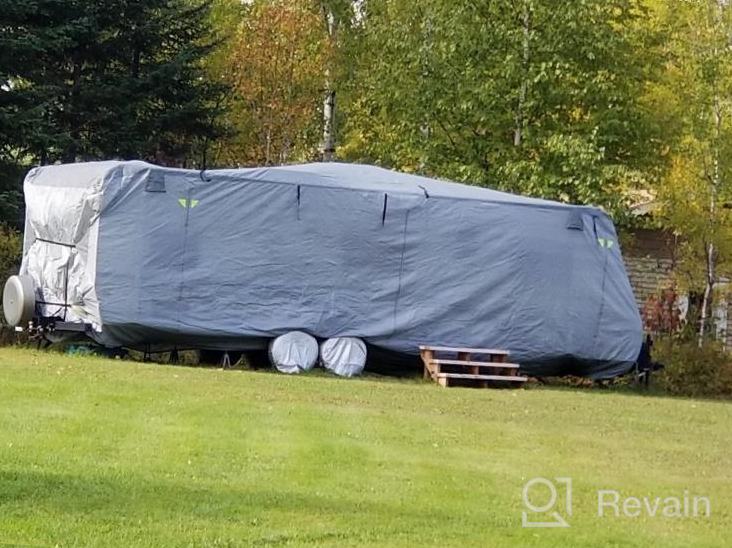 img 1 attached to Premium Water-Repellent Travel Trailer Cover For 24'-27'Ft RVs With Reflective Panels, Air Vent System, And Multiple Zippered Panels For Effortless Access review by Matthew Gonzales