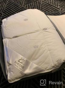 img 8 attached to Queen Size Goose Down Comforter Quilt - 100% Cotton Shell, 8 Tabs, Crown Design & All-Season Comfort | SHEONE