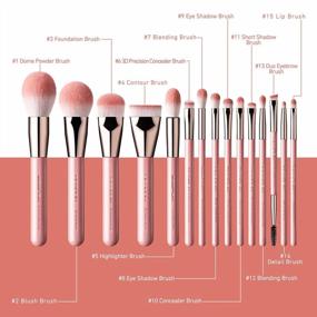 img 3 attached to 15PCS Makeup Brush Set Mistyrose And Makeup Brushes Cleaning Set