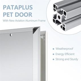 img 1 attached to Luxurious Pataplus Dog Doors with Aluminum Frame for Interior/Exterior Door/Wall – Durable Swing Double Magnetic Flaps, Heavy-Duty Pet Door with Security Lock, Energy Efficiency, and Easy Installation (Large)