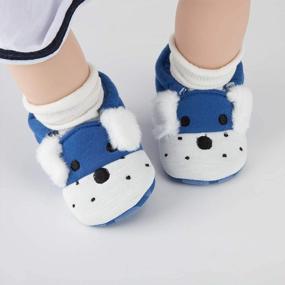 img 2 attached to Adorable Cartoon Baby Slippers With Non-Skid Sole For New Walkers - Soft Indoor Socks For Infant Boys And Girls - Crib Moccasins With Cute Animal Designs