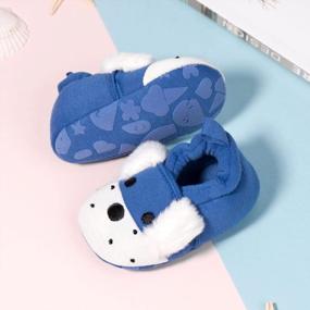 img 1 attached to Adorable Cartoon Baby Slippers With Non-Skid Sole For New Walkers - Soft Indoor Socks For Infant Boys And Girls - Crib Moccasins With Cute Animal Designs