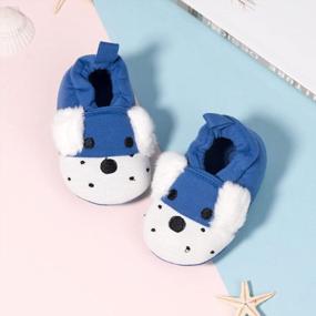 img 3 attached to Adorable Cartoon Baby Slippers With Non-Skid Sole For New Walkers - Soft Indoor Socks For Infant Boys And Girls - Crib Moccasins With Cute Animal Designs