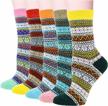 5pack womens winter soft warm thick wool crew socks by yzkke - multicolor, free size logo