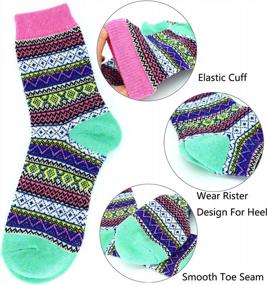 img 2 attached to 5Pack Womens Winter Soft Warm Thick Wool Crew Socks By YZKKE - Multicolor, Free Size