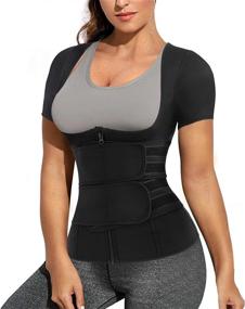 img 4 attached to Trim Your Waistline With Eleady Women'S Neoprene Corset Trimmer Belt & Sweat Suit Combo