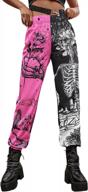 wdirara women's graphic print joggers: style and comfort combined in casual sweatpants with elastic waist logo