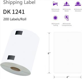 img 3 attached to AveneMark - 12 Rolls Compatible With Brother DK-1241 (4" X 6") Replacement Shipping Labels - 200/Roll DK Adress Labels For Brother QL Label Printers - Include 1 Detachable Frame