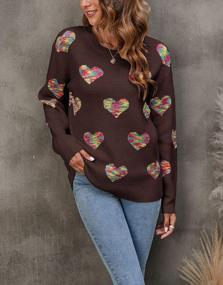 img 2 attached to Shermie Women'S Heart Knit Sweater - Long Sleeve Crew Neck Pullover For A Cute And Cozy Look