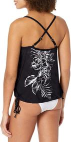 img 1 attached to Women's Side Tie Tankini Swimsuit Top by 24th & Ocean