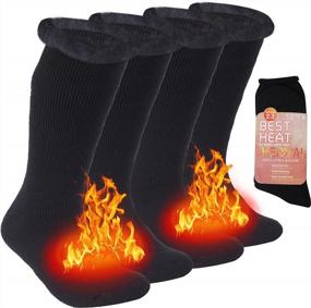 img 4 attached to Thick Insulated Heated Winter Socks - Sunew Warm Thermal Crew Socks For Unisex