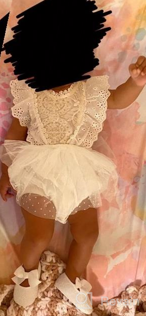 img 1 attached to 🦋 Kayotuas Newborn Baby Girls Butterfly Sleeve Romper Dress, Ruffle Lace Bodysuit Tutu Jumpsuit for Princess Outfit review by Yuri Rochelin