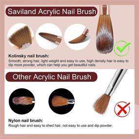 img 1 attached to Saviland 16 Size Kolinsky Acrylic Nail Brush - Pure Kolinsky Hair, Bronze Gold Glitter Handle For Professional Acrylic Application DIY Home Salon