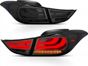 img 3 attached to Upgrade Your Hyundai Elantra With AmeriLite Smoke LED Bar Tail Lights - Set Of 4 Passenger And Driver-Side Replacements