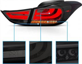 img 2 attached to Upgrade Your Hyundai Elantra With AmeriLite Smoke LED Bar Tail Lights - Set Of 4 Passenger And Driver-Side Replacements