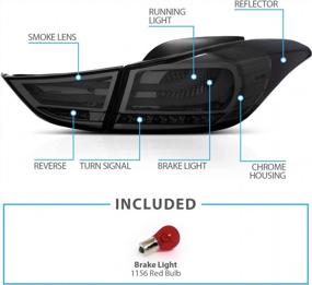 img 1 attached to Обновите свой Hyundai Elantra с помощью задних фонарей AmeriLite Smoke LED Bar — набор из 4 запасных частей со стороны пассажира и водителя