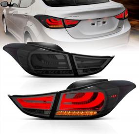 img 4 attached to Upgrade Your Hyundai Elantra With AmeriLite Smoke LED Bar Tail Lights - Set Of 4 Passenger And Driver-Side Replacements