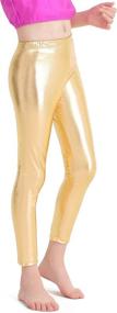 img 3 attached to Sleek & Shimmering Metallic Leggings for Girls – Fashionable Waistline, Perfect Fit!