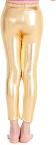 img 1 attached to Sleek & Shimmering Metallic Leggings for Girls – Fashionable Waistline, Perfect Fit!