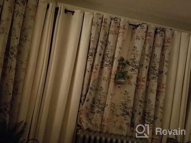 img 1 attached to Light Filtering Linen Sheer Curtains - 84 Inches Long, Rod Pocket Window Curtains For Living Room And Bedroom, Bluestone And Taupe Floral Print, Set Of 2 Panels By H.VERSAILTEX review by James Grindberg