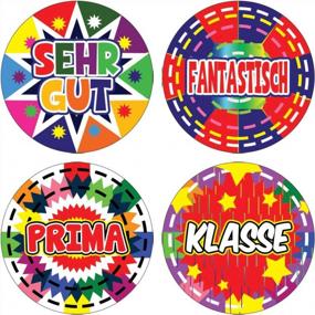 img 1 attached to 20-Sheet German Praise Words Rewards Stickers For Kids - Great Learning Wall Art Decal Stocking Stuffers Gifts